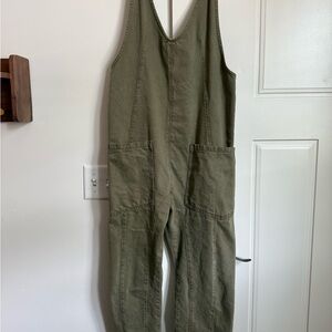 We The Free Green V-Neck Jumpsuit